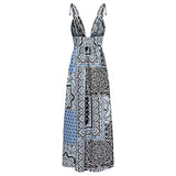 Summer Dresses for Women, Ladies's Summer Fashion Sexy Retro Print High Waist Strapless Strap Dress Party UK Size | Women's Work Dresses