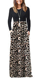 OURS Women's Casual Fall Long Sleeve Maxi Dresses Floral Print Long Maxi Dress with Pockets