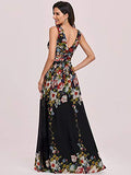 Sleeveless V-Neck Semi-Formal Maxi Evening Dress  - Sara Clothes