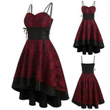 Women Dresses Promotion Sale Hot Womne Vintage High Grade Cami Bandage Lace Up High Low Dress Party Dress Autumn Winter Plus Size UK Size | Original Brand | Women's Cocktail Dresses