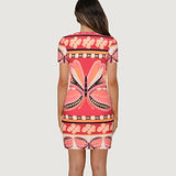 Summer Dress for Women Fashion Butterfly Print Midi Dress Crewneck Beach Dresses Casual Wrap Sundresses Red | Original Brand