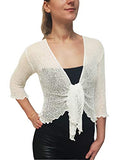 Ladies Crochet Glitter or Plain Stretch Lace Fish Net Bali Tie at Bolero Shrug Open Cardigan | Original Brand