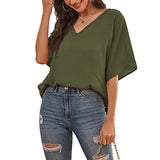 Womens Floral Chiffon Blouses V Neck Batwing Short Sleeve Summer Tops Shirts | Original Brand | Women's Tops and Blouses