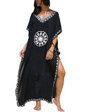 Women Beachwear Turkish Kaftans Floral Print Long Bikini Swimsuit Cover up Caftan Beach Dress