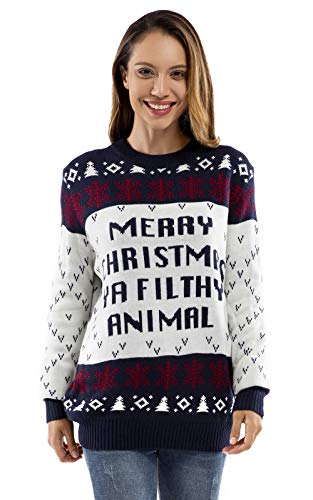 Unisex Women’s Ugly Christmas Sweater Yailthy Animal Funny Naughty Merry Xmas Fairisle Pullover