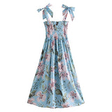 Ladies Maxi Dress Casual Boho Floral Short Sleeve Ruffle Beach Sling Dress Bodycon Dress Office Wear for Casual Club Cocktail Evening Gowns Work UK Size 8-26 | Women's Work Dresses