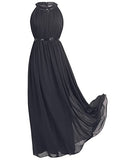 iiniim Women's Chiffon Sequined Halter Prom Bridesmaid Dress Long Evening Gowns