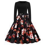 Party Dress Fancy Dress for Women und Teenage Girl, Evening Party Prom Cocktail Dress Vintage A-line Long Sleeve Autumn Winter Dress, Gifts for Teenage Girls Mom Women Wife Lady Her | Original Brand | Women's Cocktail Dresses