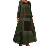 aihihe Plus Size Maxi Dresses for Women Long Sleeve Casual Loose Boho Vintage Floral Winter Formal Long Evening Dress | Women's Casual Dresses