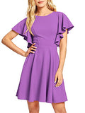 Purple Women's Stretchy A Line Swing Flared Skater Cocktail Party Dress - Romwe | Women's Cocktail Dresses