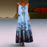 Womens Solid Maxi Dress Summer Loose Dresse Maxi Dresses for Juniors Pockets Camisole Long Dress Plus Size | Original Brand