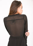 Dress Long Sleeve Double Layer - Womens V-Neck Wrap-Around Midi Floaty Dress - Perfect for Weddings, Date Nights and Office | Women's Work Dresses