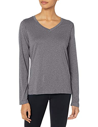 Hanes Women’s Cooldri Performance Long Sleeve V-neck Tee