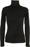 Women's Ribbed Stretch Polo Neck Stretchy Jumper Top | Original Brand