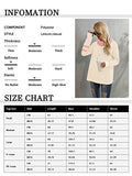 Hoodies Tops for Women Ladies Color Block Turtleneck Drawstring Hooded Sweatshirt with Pocket | Original Brand