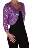 Scarlett Sequin Chiffon Long Sleeve Top Bolero Shrug Cardigan | Original Brand