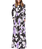 Bluetime Women's Long Sleeve Loose Plain Maxi Dresses Casual Long Dresses with Pockets | Women's Casual Dresses