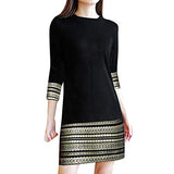 Women Dresses Promotion Sale Ladies's Casual Vintage Elegant Splice Full Sleeve Print Easy Mini Dress Plus Size Dress Party Elegant Dress for Weddings Guest Vintage Dress UK Size | Women's Work Dresses