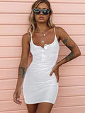 Women Sexy Clubwear Backless Party Dresses Spaghetti Strap Bodycon Mini Dress