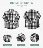 Womens Flannel Button Down Shirts Boyfriend Long Sleeve Oversized Blouses Tops 6020 C-Grey Small | Women's Casual Dresses