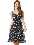 Women's Summer Spaghetti Strap Aline Dress Smocked Floral Sundress