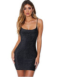 Women's Sexy Glitter Bandage Bodycon Wrap Dress Sleeveless Mini Club Party Dresses