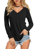 Womens V Neck Long/Short Sleeve T Shirts Basic Tee Tops | Women's Tops and Blouses