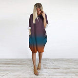 Women Dresses Promotion Sale Ladiess Oversize Loose Tops Dress Ladies O Neck Long Pocket Dress | Women's Work Dresses