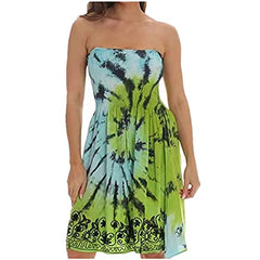 Women's Tube Strapless Summer Dress Sexy Sleeveless Printing Sundress Beach Dress Casual Midi Dress | Original Brand