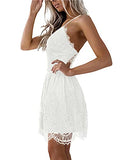 Women Summer V-Neck Spaghetti Straps Lace Backless Party Club Beach Mini Midi Dresses