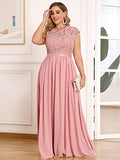 Women's Formal Floral Lace Plus Size Bridesmaid Party Maxi Dress | Women's Formal Dresses