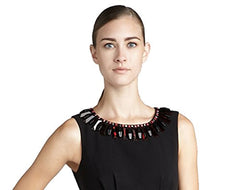 Diana Beaded Embroidery Black Sheath Dress 2