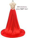 JASY Women's Spaghetti Satin Long Black Prom Dresses with Pockets