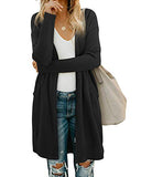 Women's Open Front Cardigan with Pockets Long Sleeve Casual Lightweight Ladies Coat | Women's Cardigan