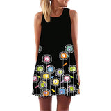 Vinatge Summer Dress for Women Sleeveless O-Neck Beach Printed Casual Dresses Daily Dress | Original Brand | Women's Work Dresses