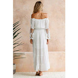 Women Dresses Party Lace Dress Holiday Strapless Short Sleeve Dress Off-Shoulder Spring Summer Dresses Maxi Dresses Casual Long Dresses | Original Brand | Women's Work Dresses