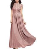 Women's Formal Floral Lace Cap Sleeve Evening Party Maxi Dress