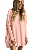 LIYOHON Women's Tunic Tops for Leggings Plain Oversized Shirts Batwing Long Sleeve Fall Loose Fitting Tops Tunics | Women's Casual Dresses