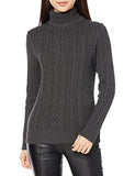 Charcoal Heather Fisherman Cable Turtleneck Sweater - Ae Store | Women's Jumpers