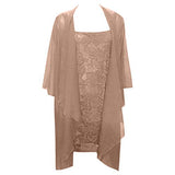 Women's Plus-size Two Pieces Lace Dress Mother Of The Bride Dress Suit For Wedding, Party | Women's Cocktail Dresses
