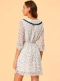 Women's Kawaii Peter Pan Collar Puff Half Sleeve Chiffon Shirt Dress