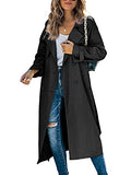Women's 3/4 Length Double-Breasted Duster Trench Coat Lapel Windbreaker with Belt Outwear Fall Winter Overcoat Coat | Women's Coat & Jacket