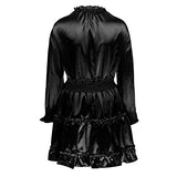 Women's Dress Sweet & Cute Dress Ladies Casual V-Neck Long Sleeve Solid Ladies Patchwork Mini Dress Fancy Cocktail Dress Party Dress Maxi A-line Dress