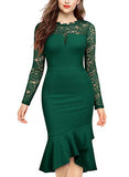 Women's Floral Lace See Through Evening Nightout Party Dress | Women's Formal Dresses