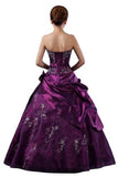 DLFASHION Strapless A-line Embroidered Taffeta Prom Dress