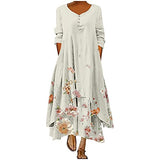 Women's Dress Sweet & Cute Dress Ladies Retro Style Printed Long Sleeved Loose Hem Long Dress Fancy Cocktail Dress Party Dress Maxi A-line Dress | Original Brand | Women's Cocktail Dresses