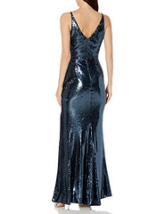 Women's Jordan Plunging Drape Front Sleeveless Long Gown With Slit