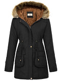 GRACE KARIN Womens Hooded Warm Winter Thicken Fleece Lined Parkas Long Coats