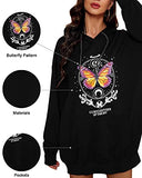 Hoodies for Women Jumper Dress Oversized Sweatshirt Butterfly Printed Long Sleeve Tops Tunic Shirts Outwear | Original Brand