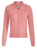 Women's Vintage Lapel Collar Cardigan Long Sleeve Button-up Knitwear 132 | Women's Cardigan